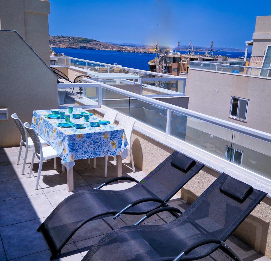 Sea View New Penthouse Terrace & Garage Parking Apartment St. Paul's Bay Luaran gambar
