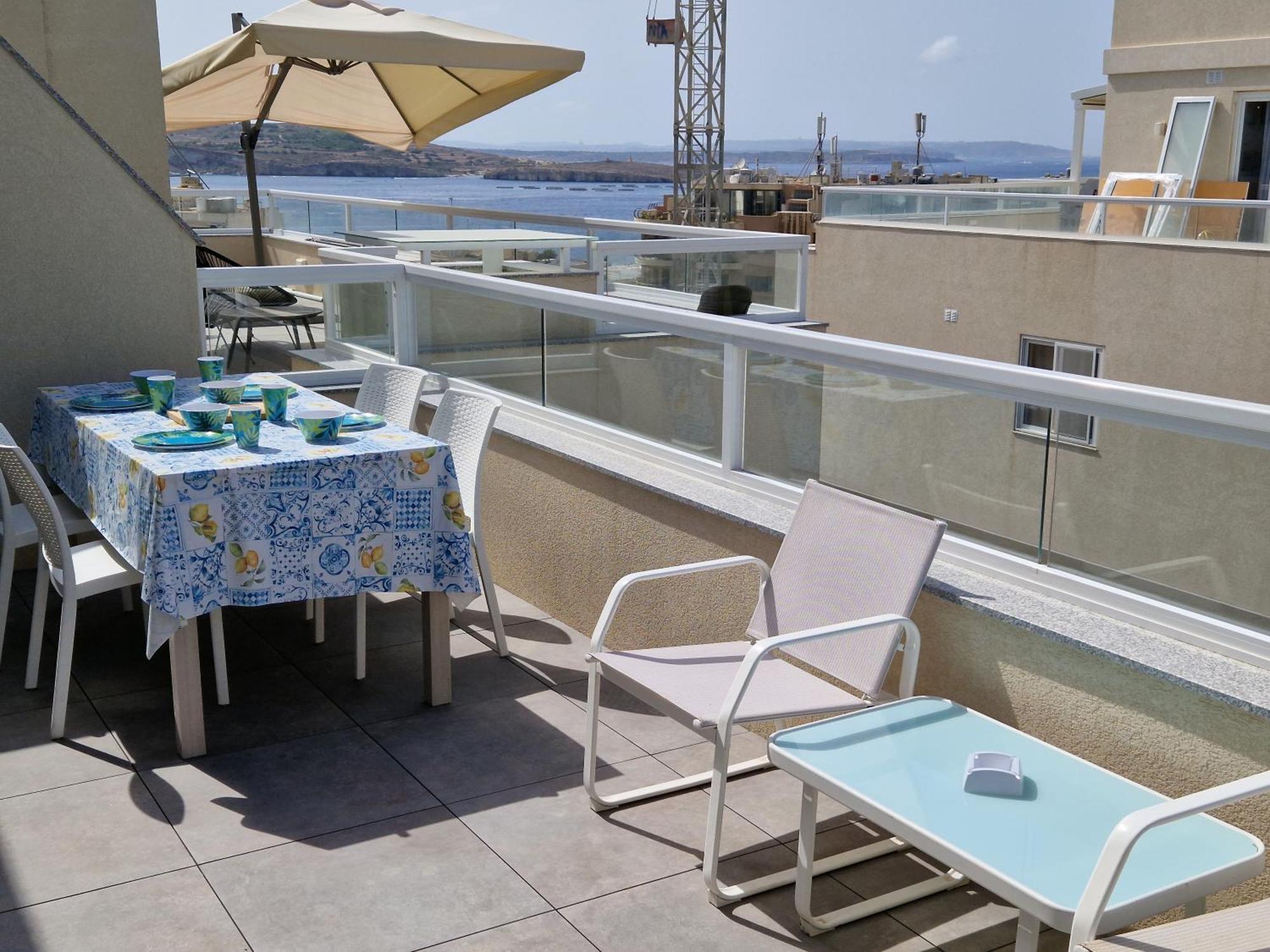 Sea View New Penthouse Terrace & Garage Parking Apartment St. Paul's Bay Luaran gambar